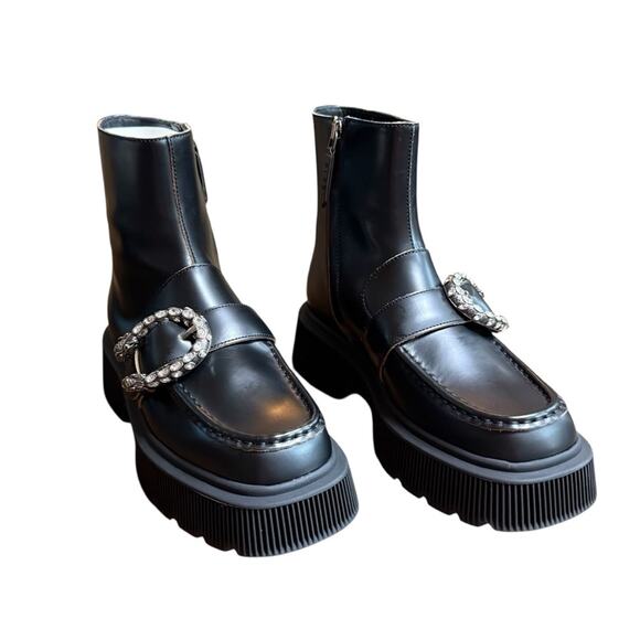 Gucci Dionysus Hunder Leather Boots Crystal Tiger Head Buckle EU 36.5 US 6.5 - Picture 2 of 14
